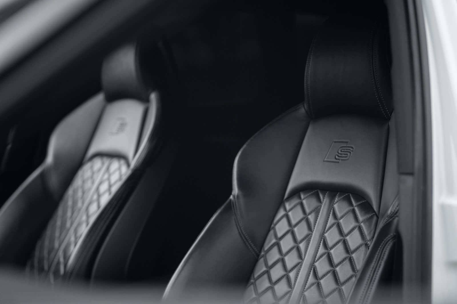 Audi S4 quilted sport seats with embossed S logo